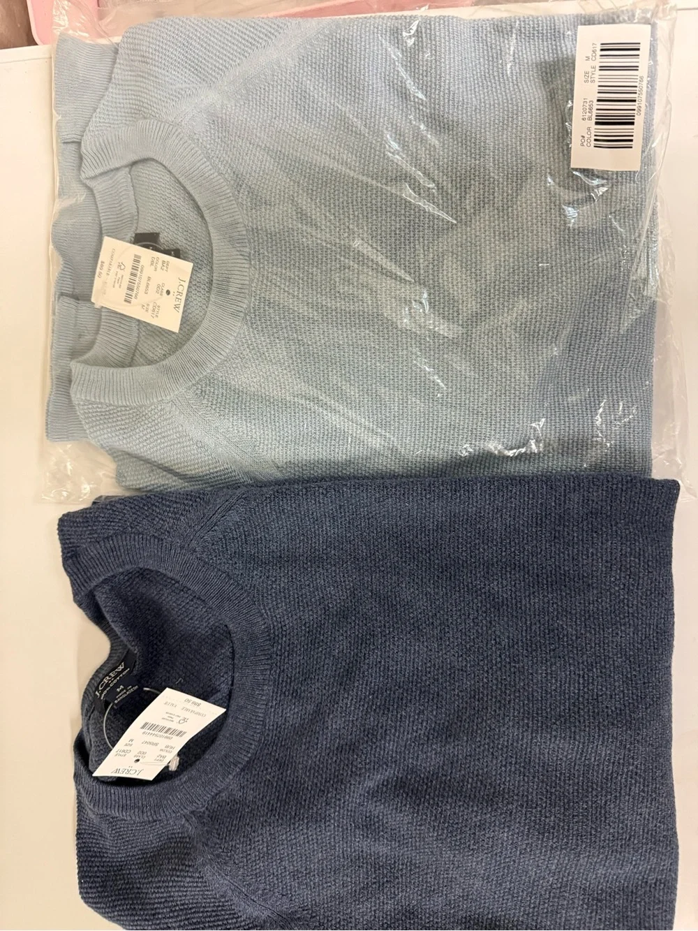2 Men's J Crew Sweaters- Light Blue and Navy